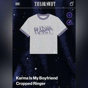 SOLD OUT/RARE AND NIB KARMA IS MY BOYFRIEND RINGER TEE